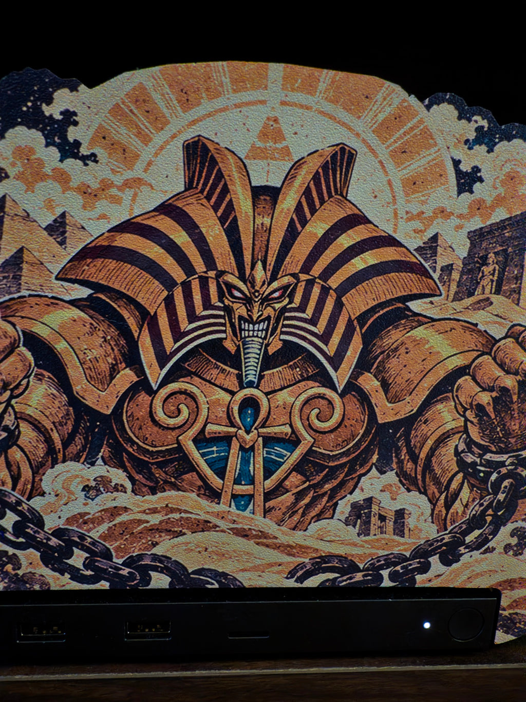The Forbidden One oversized Steam Machine faceplate dark moody close view of the mounted plate