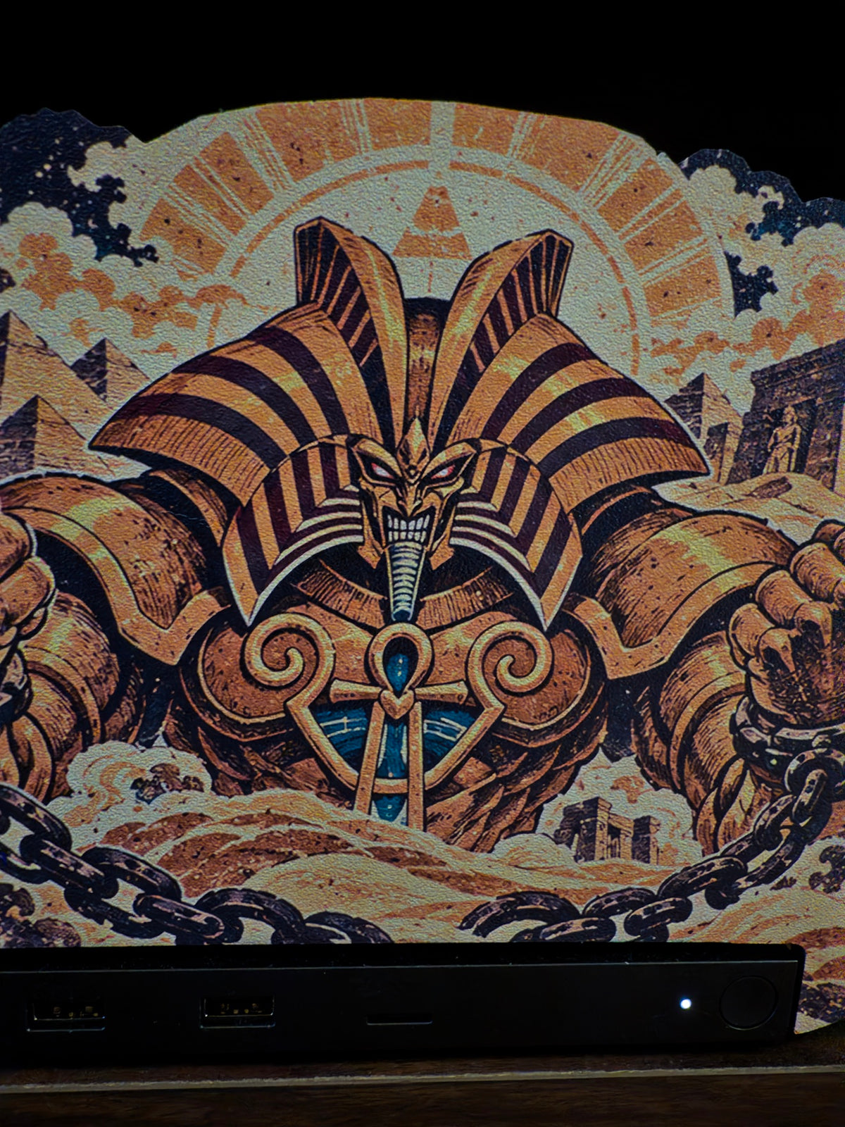 The Forbidden One oversized Steam Machine faceplate dark moody close view of the mounted plate