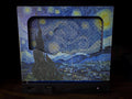New Mesh!! Starry Night Steam Machine Faceplate Van Gogh Front Panel Fine Art UV Printed Magnetic Classic Painting Gamer Gift with mesh airflow cutout, shown installed on the console against a dark background